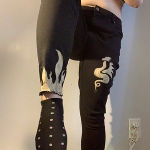 custom black jeans